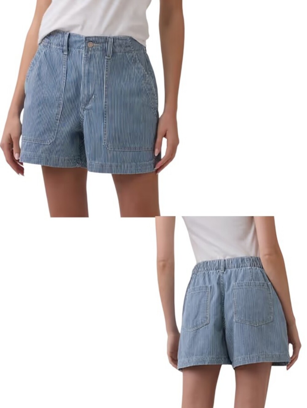 GAP Denim Utility Shorts Railroad Stripe High Rise 16/18 XL